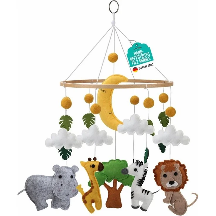 wortek Babymöbel-Set Baby Mobile Windspiel zum Aufhängen, (Set, 1-tlg, Kinderbett, Wickelkommode, Decke Kinderzimmer), Babymobile Bettglocke Babyzimmer Bett Baby Windspiel – Bild 5