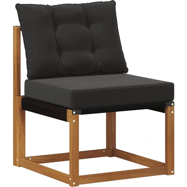 vidaXL Outdoor-Sofagarnitur mit Kissen 4 pcs Natürlich und Schwarz 3381868 – Bild 2