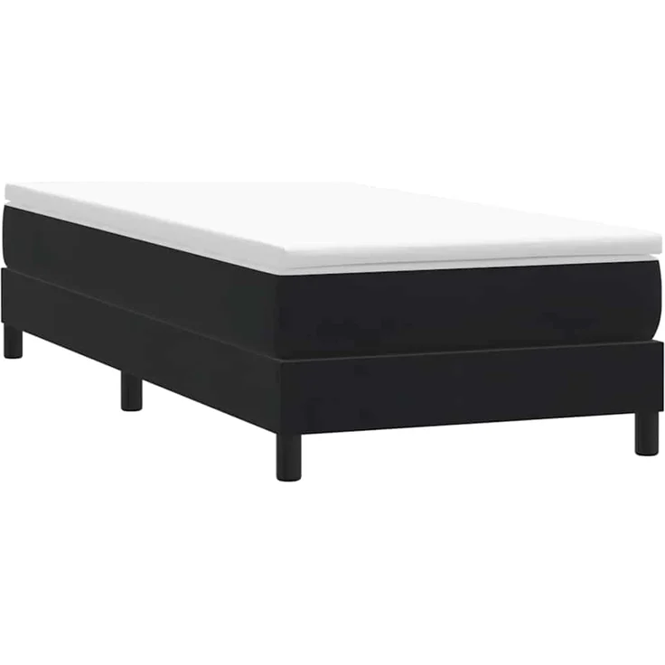vidaXL Boxspringbett mit Matratze Schwarz 80x220 cm Samt 3315947 – Bild 4