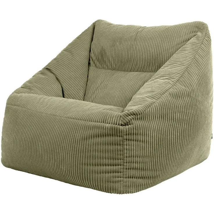 Icon Natalia Sitzsack Sessel für Erwachsene, Salbeigrün, Flauschiger Cord Stoff, Riesen Sitzsack Samt mit Füllung, Bean Bag Chair, Bequemer Sessel Wohnzimmer, Lounge, Schlafzimmer, Büro