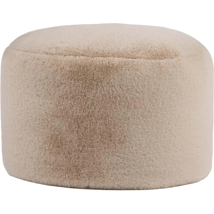 Icon Milano Hocker, Beige, Kaninchen Kunstfell Stoff, Sitzsack Stuhl, Sitzpuff Hocker mit Füllung, Fußhocker für das Wohnzimmer, Deko Wohnzimmer