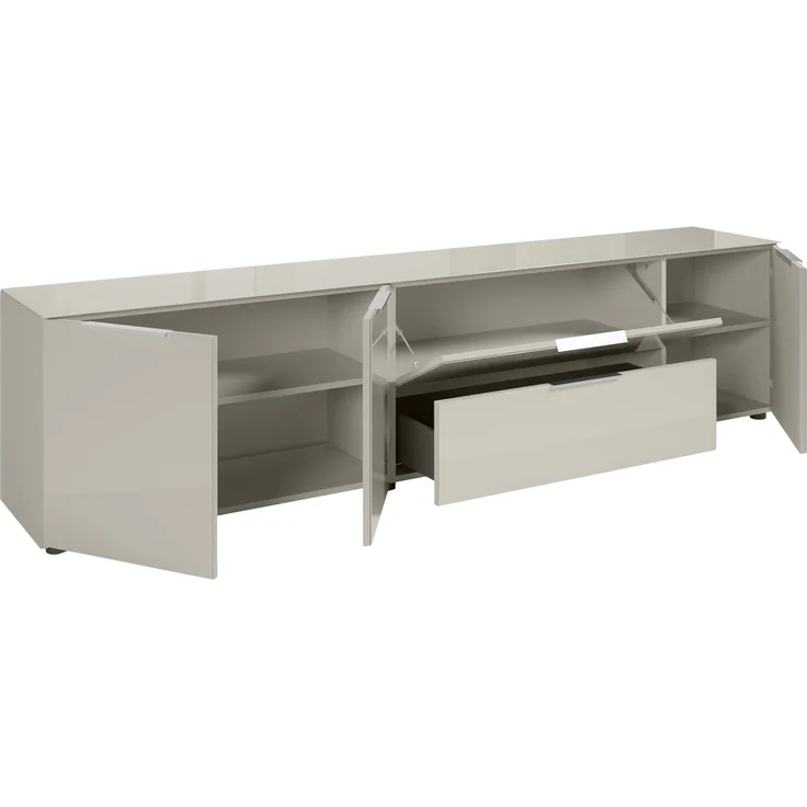 Lowboard >Santorin< Glasfronten in Kaschmir - 226x55x40cm (BxHxT) – Bild 6