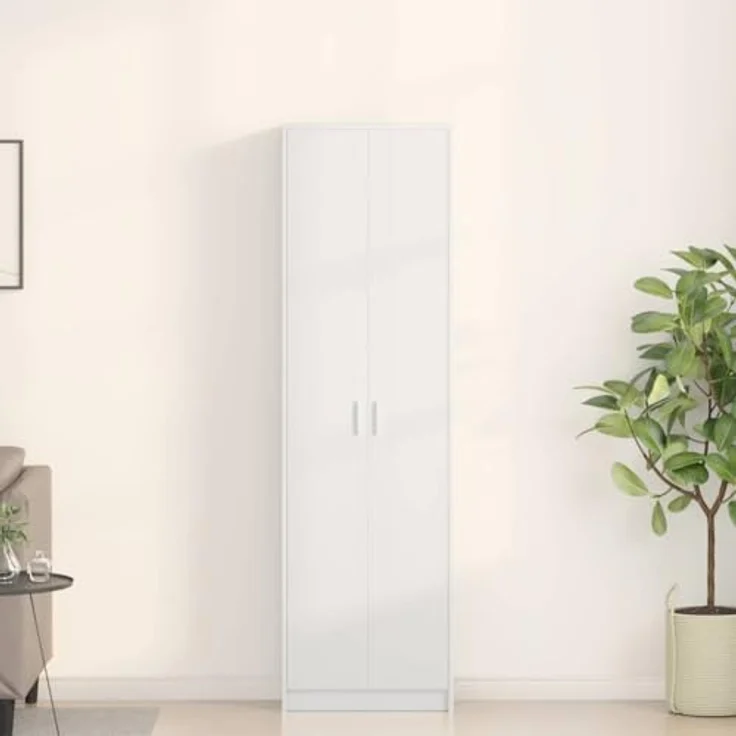 vidaXL Kleiderschrank mit Regal, Holzwerkstoff Weiß, 55 x 25 x 189 cm – Bild 3