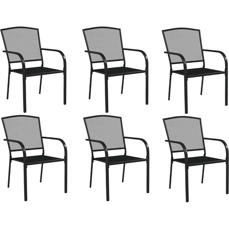 vidaXL 7-tlg. Garten-Essgruppe Anthrazit Stahl 3187971 – Bild 3