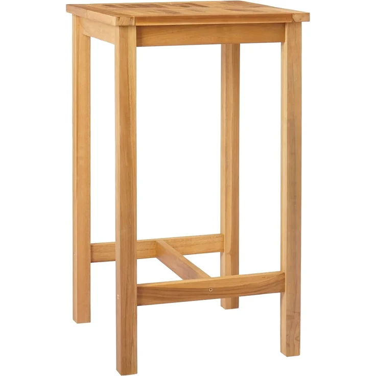 vidaXL Bartisch Natur 60 x 60 x 105 cm Massiv-Teak 42030006 – Bild 2
