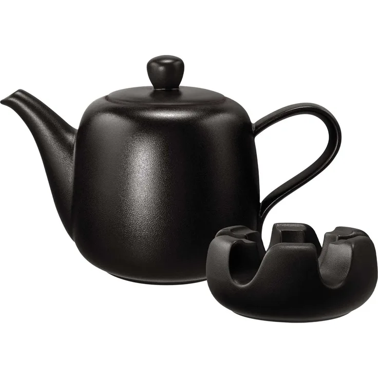 Seltmann Weiden Liberty Velvet Black Kanne mit Stövchen 1,6 l