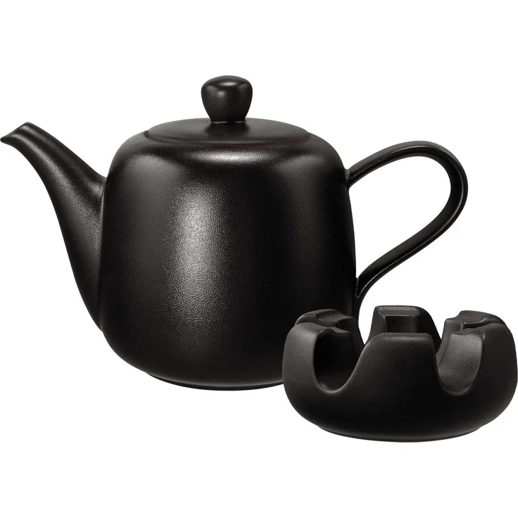 Seltmann Weiden Liberty Velvet Black Kanne mit Stövchen 1,6 l – Bild 1