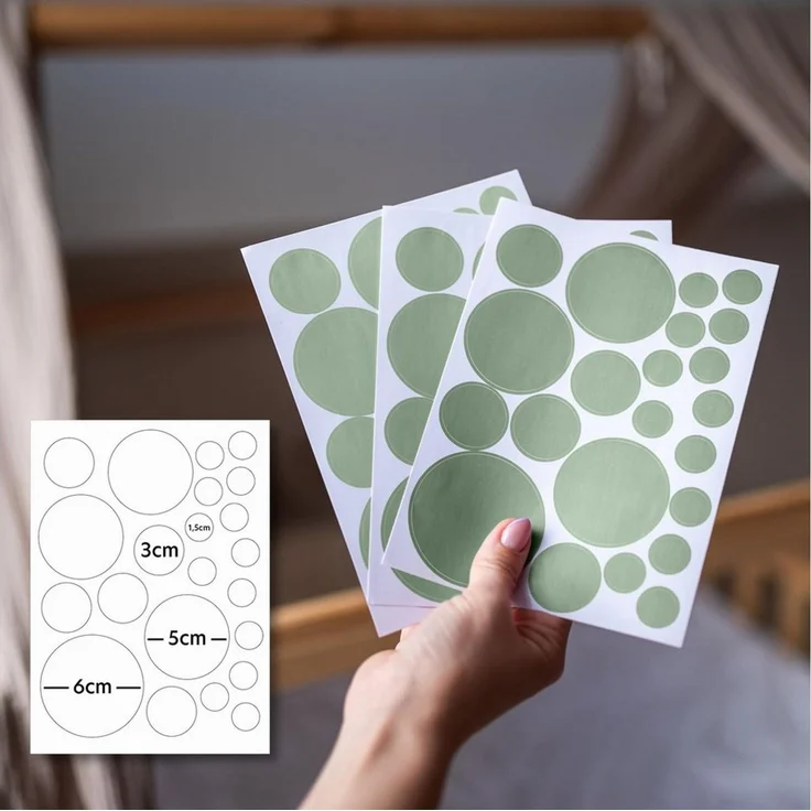 lilimaus Wandsticker Herzen, Sterne & Punkte selbstklebend - Deko fürs Kinderzimmer (132 St), Herzen, Sterne oder Punkte - 36er- & 132er-Set, ablösbar – Bild 3