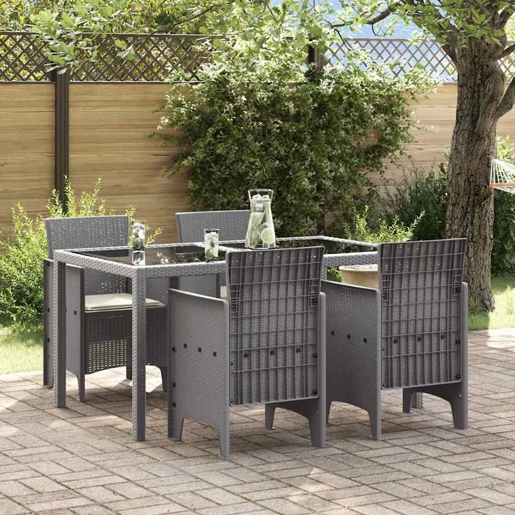 vidaXL Gartenstuhl 4 pcs Hellgrau 53 x 49 x 85 cm Polypropylen 847487 – Bild 1