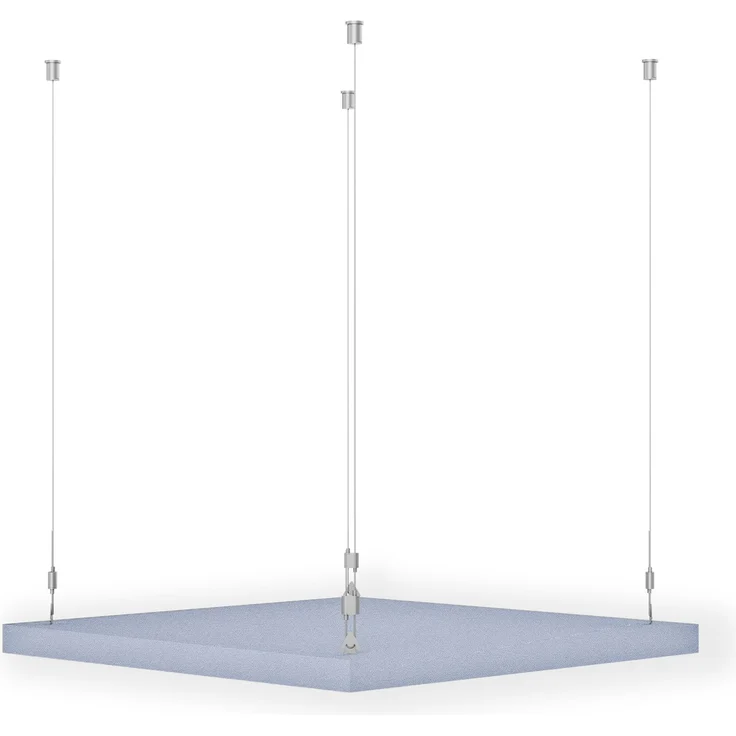 Rheinland Möbel FocusWall DAQ0808 – Quadratischer Akustik-Deckenabsorber 80×80 cm in Stofffarbe Rum inkl. Chrom-Stahlseilen - Made in Germany - Klasse A, Stoffbezug, schwer entflammbar – Bild 3