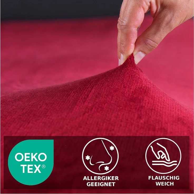 Malika Bettwäsche aus 100% Mikrofaser, 155x220 + 80x80 cm Cashmere Touch, Bordo, Cashmere Touch, 2 teilig, Für Allergiker geeignet, pflegeleicht, angenehm weicher Stoff – Bild 4