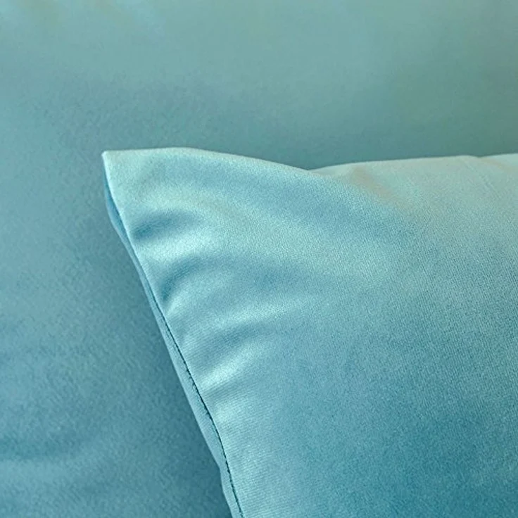 MIULEE 2er Set SAMT Kissenbezug Kissenhülle Dekorative Dekokissen Sofakissen Lendenkissen Wurfkissenbezug mit Verstecktem Reißverschluss Sofa Schlafzimmer 12x20 Inch 30x50 cm Blaugrün – Bild 2