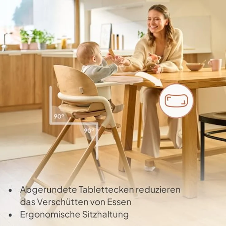 lionelo Hochstuhl CELIA (3-in-1-Hochstuhl Komplettset), 3in1/Einhandverstellung/Kunstleder/Tablett/Babyset enthalten – Bild 8