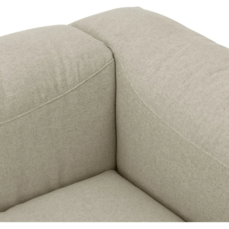 Sofa mit Longchair links Kattrina Flachgewebe creme – Bild 5