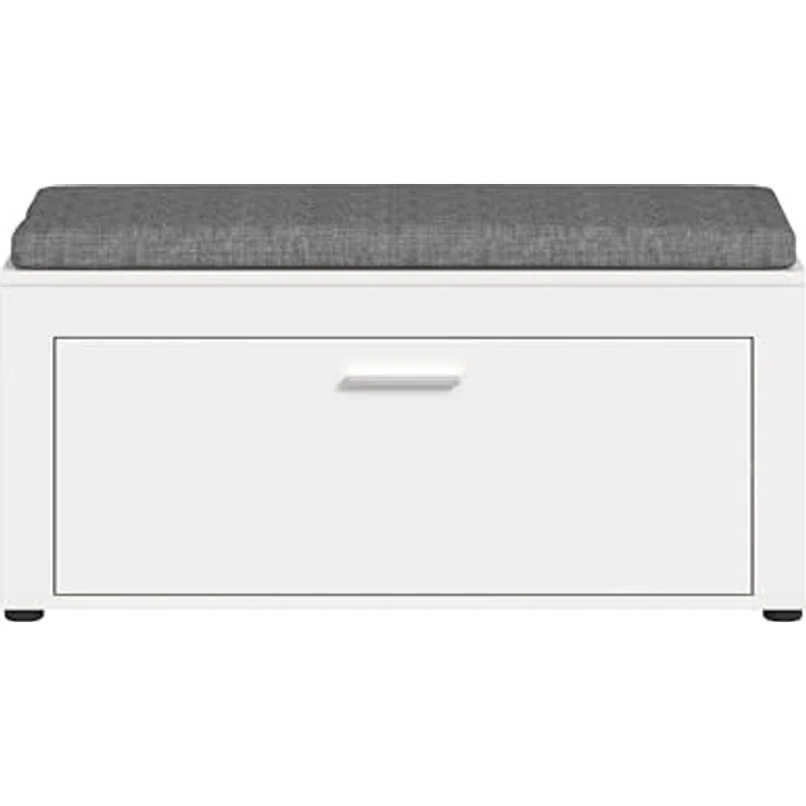 xonox. home Garderobe Jam X8BA9632 Sitzbank inkl. Sitzkissen Bank in weiß Nb, ca. 100 x 44 x 35 cm – Bild 5