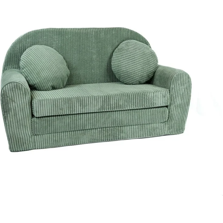 FORTISLINE Kindersofa Kindersofa Rosalia Ausklappbares Sofa aus Cord mit Verlängerung – Bild 1