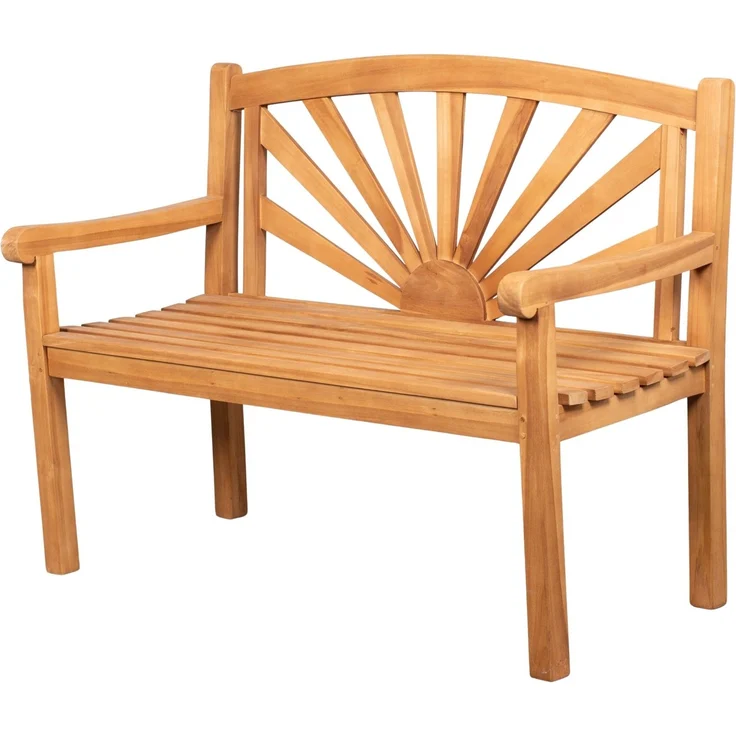 Teakholz Gartenbank Sonne 120 cm – Bild 1