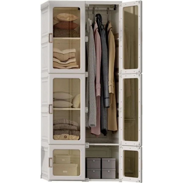 Dripex Kleiderschrank Faltbarer Schrank, Mehrzweckschrank, mit magnetische Türen Einfache Montage, faltbar – Bild 4