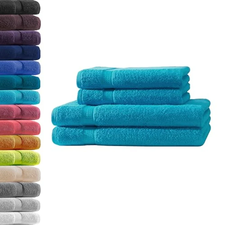 Hometex Premium Textiles Handtuch in Premium Qualität 500 g/m², Feinster Frottier-Stoff 100% Baumwolle, 2x Duschtuch + 2 Handtuch, weich, saugfähig, extra schwer & flauschig – Bild 2