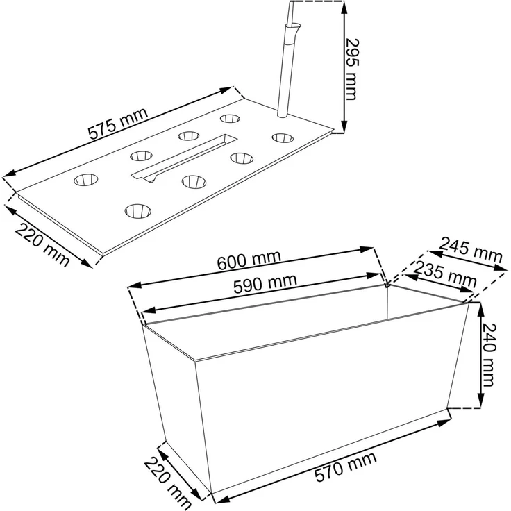 Prosperplast Blumenkasten Balkonkasten Rattan Optik Pflanzkasten Bewässerung Wasseranzeiger 30 Liter Braun – Bild 2