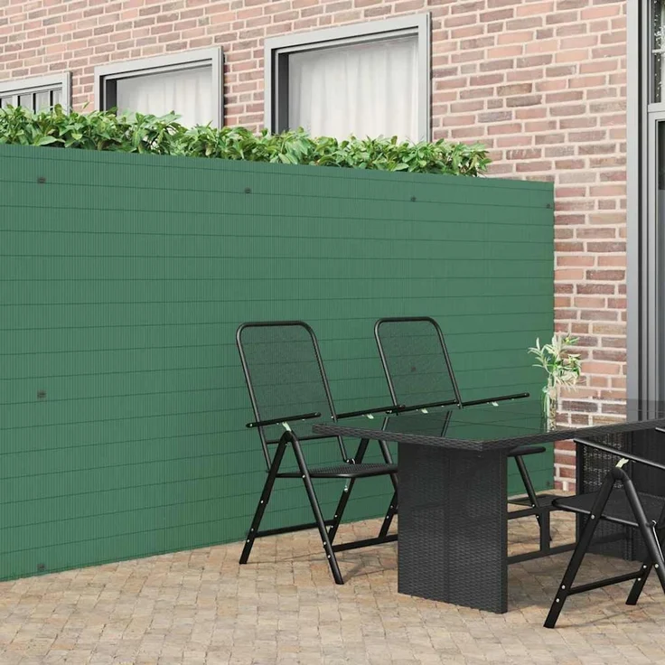 vidaXL Gartenzaun Doppelseitig Grün 1,8x5 m PVC 42002624 – Bild 1