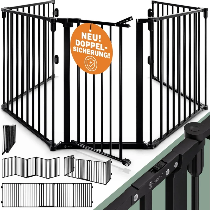 CASARIA® Kaminschutzgitter mit Sicherheitstür Schloss – Bild 1