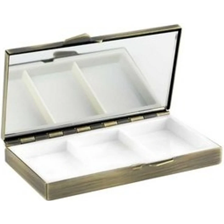 Lantelme Pillendose mit Spiegel klein mini handlich Medikamentenbox Messing Tablettenbox (1 St), Messing – Bild 6