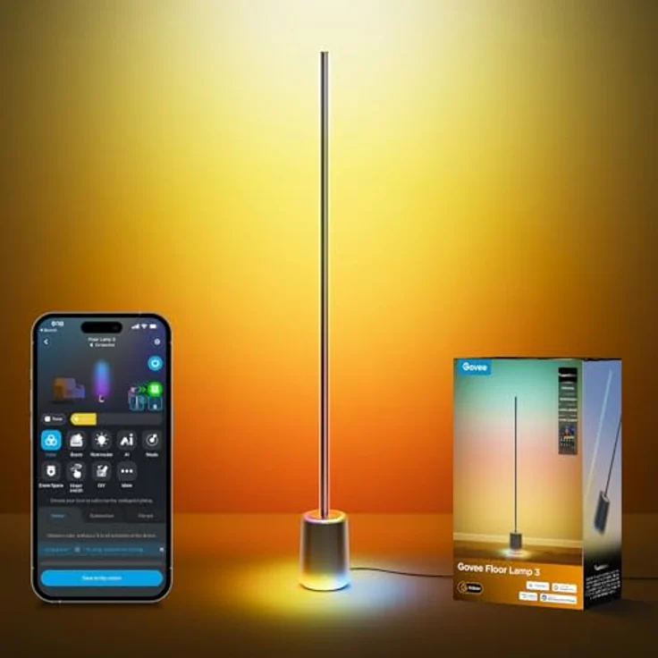Govee Stehlampe 3 mit LuminBlend+ Technologie, Dimmbar RGBWWIC 2100lm, 1000–10000K, Smart Eckleuchte mit Matter-Kompatibilität und dynamischen Szenen – Bild 1