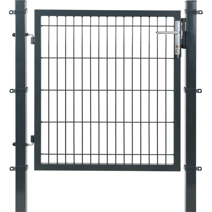 Songmics Gartentor aus verzinktem Stahl, grau, 106x90 cm (LxH)