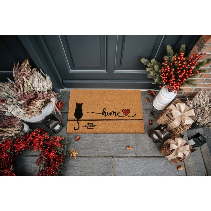 HANSE Home Fußmatte Kokos Cat Home, Türmatte, rechteckig, Höhe: 15 mm, Schmutzfangmatte, Rutschfest, Outdoor, Innen, Außen, Kokosmatte, Flur – Bild 2