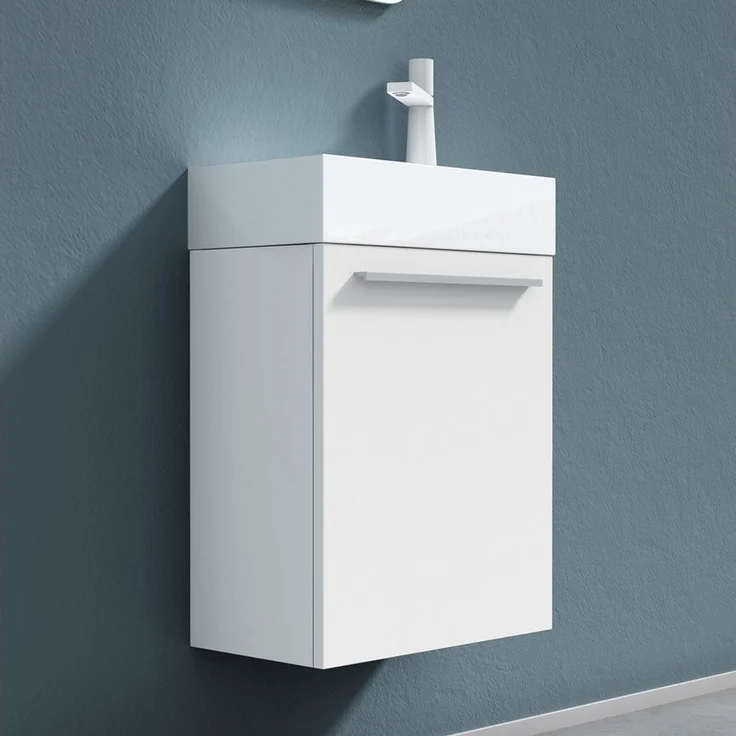 doporro Badezimmer-Set Badmöbel-Set Gäste WC Waschbecken Waschtisch mit Unterschrank PISA – Bild 3