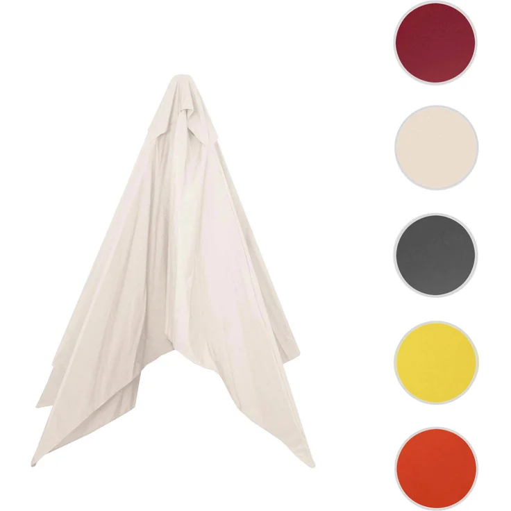 Ersatz-Bezug für Sonnenschirm Florida, Sonnenschirmbezug Ersatzbezug, Ø 3m Polyester 6 Streben ~ creme – Bild 6