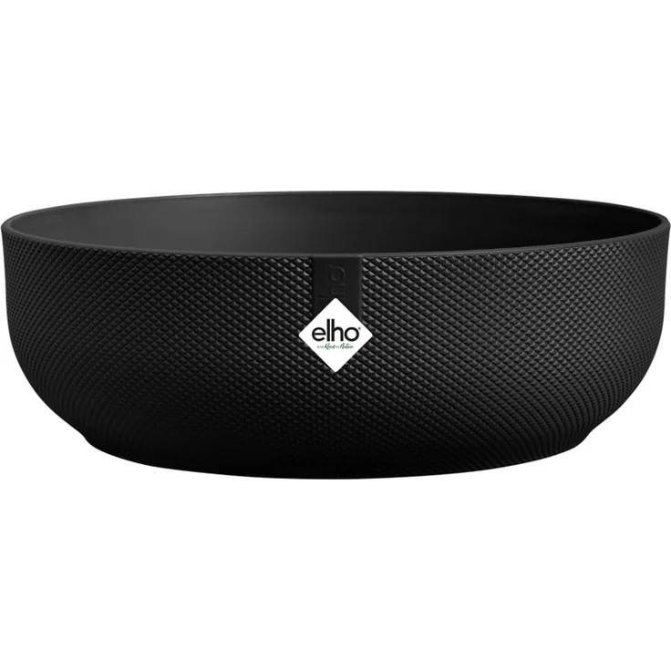 elho Jazz Bowl 28cm Blumentopf - Living Schwarz | Ø 27.5 x H 9 cm | Für den Innenbereich geeignet | 100% recycelter Kunststoff