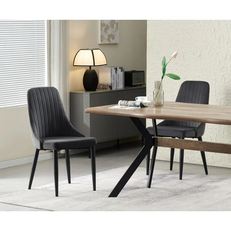 Stuhl 2er Set Monaco Stühle in Anthrazit - gemütliches Design - B/H/T: 44x88x58 cm – Bild 3