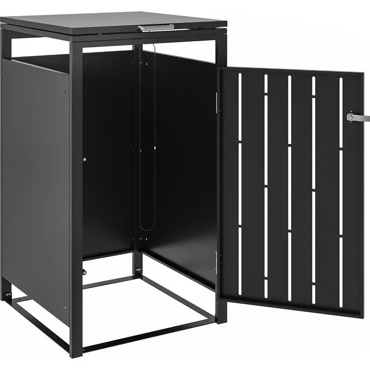 Mülltonnenbox Stahl 120 L Mülltonnenverkleidung dunkelgrau