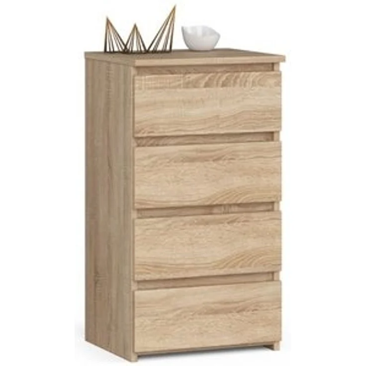 Home Collective Kommode 40 cm breit Holz Highboard Sideboard für Flur Schlafzimmer Wohnzimmer (Mehrzweckschrank Schrank schmal Kommode Schlafzimmer mit Schubladen), Kinderzimmer Organizer, 73 cm hoch mit 4 Schubladen sonoma Eiche – Bild 6