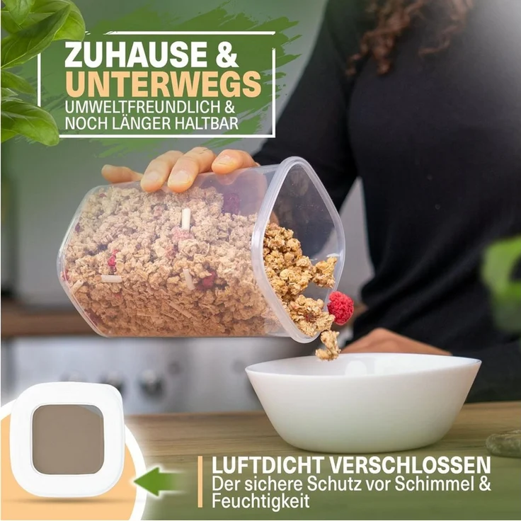 Viwares Vorratsdosen mit Deckel Luftdicht, 12er Vorratsbehälter Set BPA-Frei, Vorratsdose zur Müsli Mehl Aufbewahrung Küche, Praktische Organizer Küche, Frischhaltedosen für Lebensmittelaufbewahrung – Bild 3