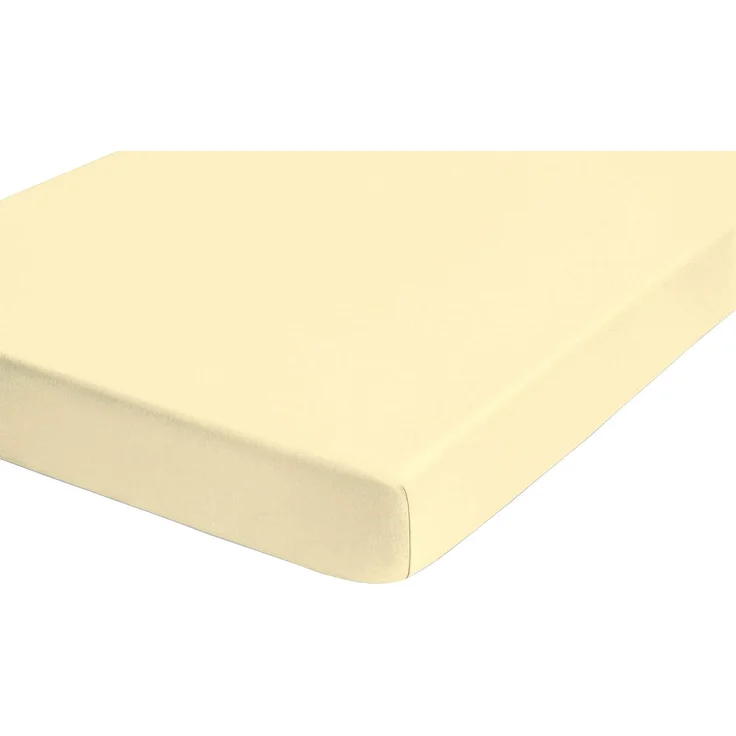 Biberna Jersey-Spannbetttuch, 100 % Baumwolle, Hellgelb, 1x 90x190 cm - 100x200 cm – Bild 4