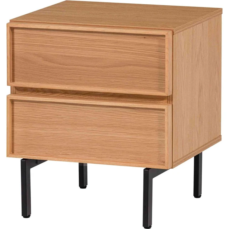 Nachttisch Tours Melamin/MDF, modern mit 2 Schubladen, natur, viel Stauraum für Dein Schlafzimmer – Bild 1