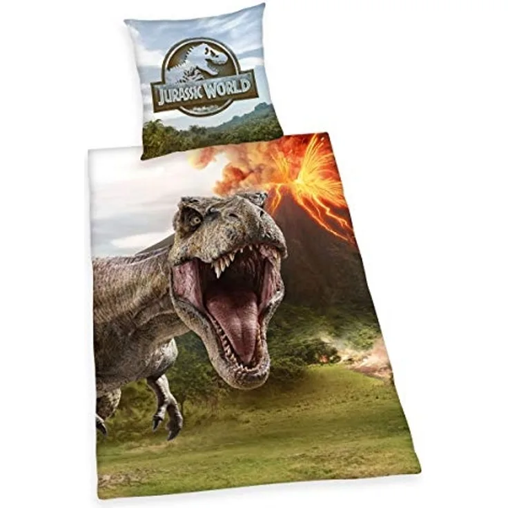Herding Jurassic World Bettwäsche- Set, Baumwolle, bunt, 80x80 cm, 135x200 cm