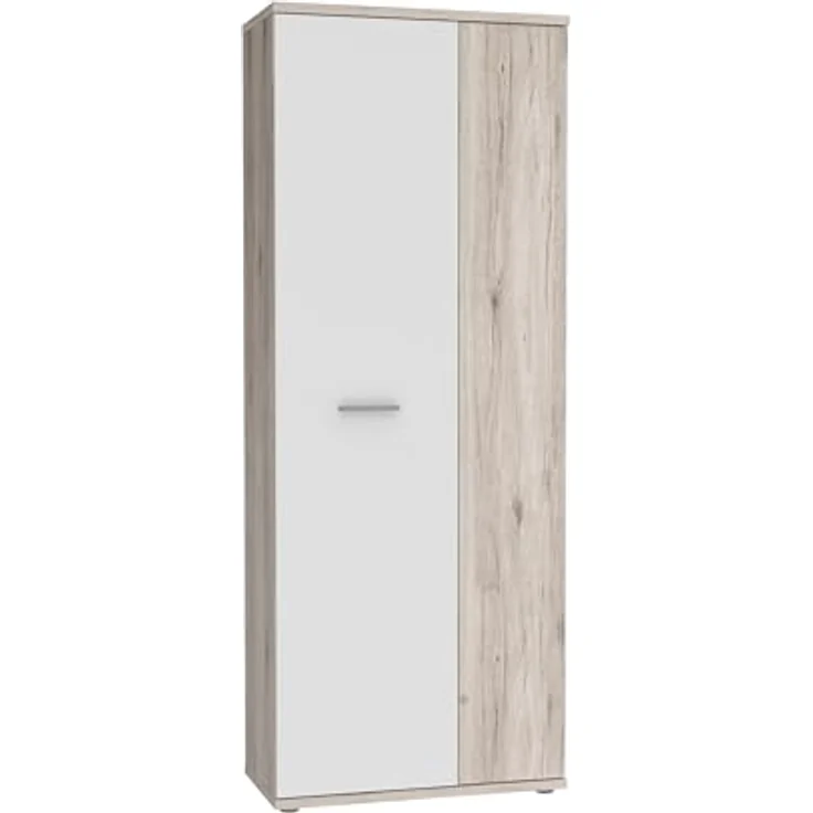 FORTE Net106 Mehrzweckschrank mit 2 Türen, Holzwerkstoff, Sandeiche + Weiß, 68. 90x34. 79x179. 1 cm – Bild 2