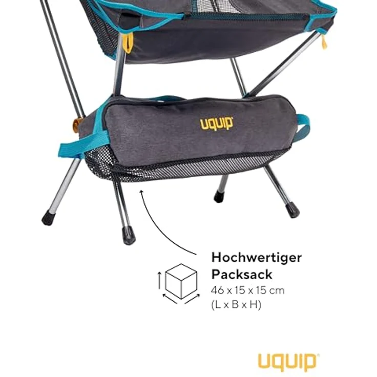 Uquip Campingstuhl Infinity I ultraleichter Faltbarer Klappstuhl mit 120 kg Traglast I kompakter Faltstuhl aus Aluminium I tragbarer Outdoor-Stuhl für Camping, Wandern, Radtouren, Festivals & Reisen – Bild 6