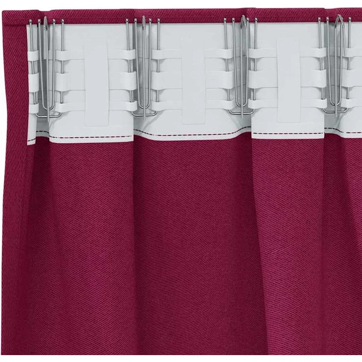 vidaXL Verdunkelungs-Vorhänge mit Ringen 2 Stk. Weinrot 245 x 140 cm 4107466 – Bild 5