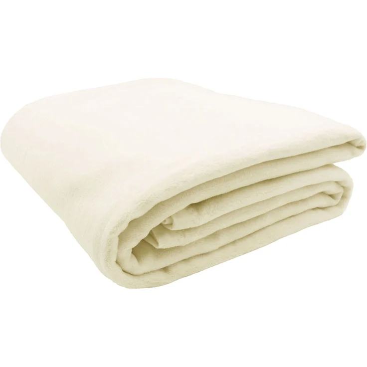 ZOLLNER Kuscheldecke mit Einfassband, 150x200 cm, creme – Bild 1