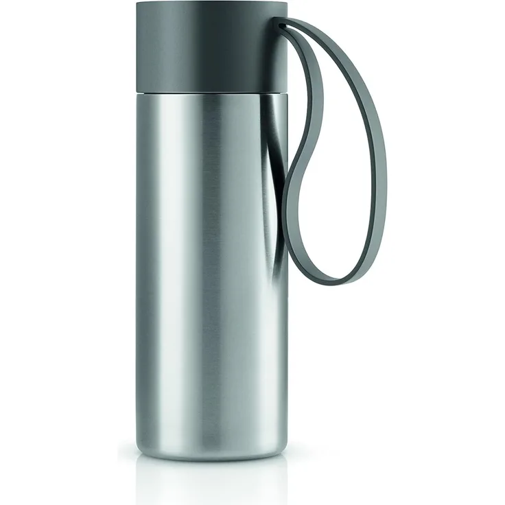 Eva Solo To Go Cup, ToGo Becher, Kaffeebecher, Teebecher, Unterwegs, Edelstahl/ Kunststoff/ Silikon, Grau, 0. 35 L, 567461