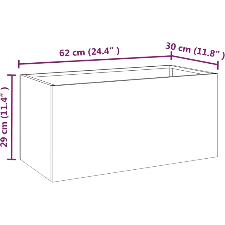 vidaXL Pflanzkübel 62x30x29 cm Cortenstahl 821556 – Bild 9
