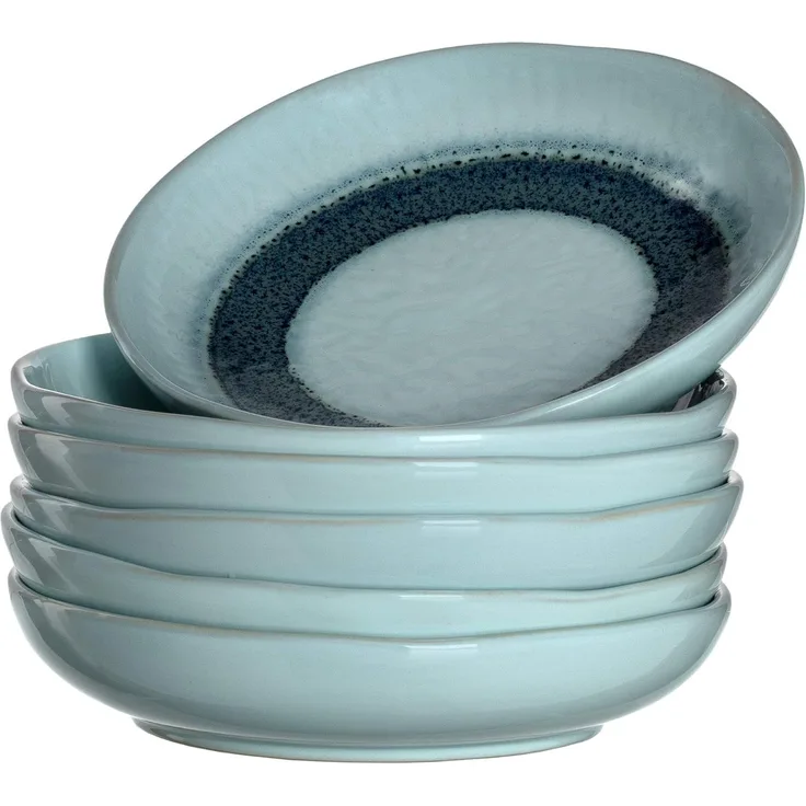 Leonardo MATERA Keramikteller 20,7 cm tief blau 6er Set
