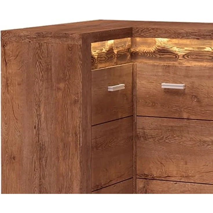 Lomadox Kommode INGENIO-161, Eckschrank Sideboard Wohnzimmerschrank modern Esche in braun – Bild 2