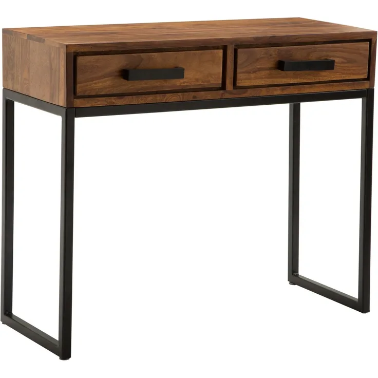 Wohnling Konsolentisch Sheesham Massivholz / Metall 90 x 76 x 36 cm