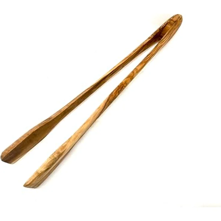 Olivenholz-erleben Grillzange aus Olivenholz – robust, hitzebeständig & stilvoll ca. 36 cm lang, Edle Olivenholz-Grillzange – sicherer Griff & rustikaler Charme – Bild 2